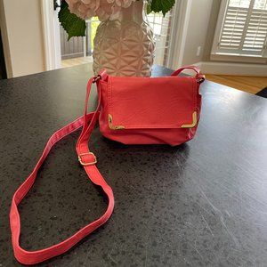Women's Teens Pink Crossbody Adjustable Vinyl Handbag Purse Small